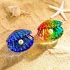 Artificial Pearl Clam Ornaments Reflective Seashell Figurine Crafts Jewelry Display Box