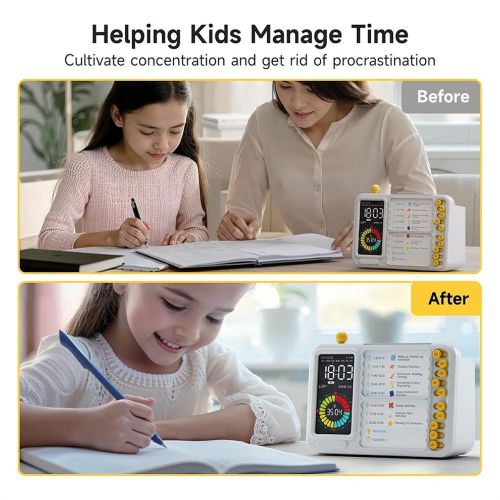 Visual Timer for Kids Adults, ADHD with Planning Board Schedules, Task Toddler Silent