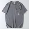 Designer Pocket-Decorated Summer Men's Vintage Washed Cotton Skin-Friendly Breathable Crew Neck Short-Sleeve T-Shirt