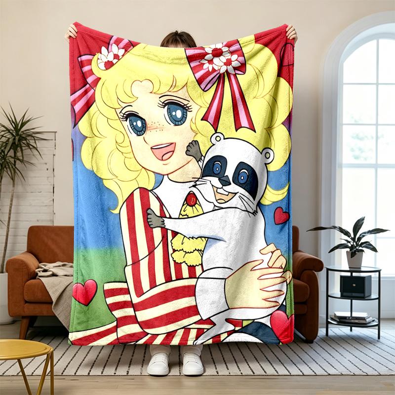 candy candy Soft and comfortable flannel Suitable for sofas living rooms outdoor camping travel and also makes a great anniversary gift