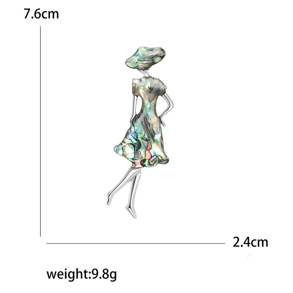 Модная брошь для девочки из ракушки из сплава высокого класса, креативная универсальная женская брошь для костюма, кардигана, корсажа, ювелирного украшения
