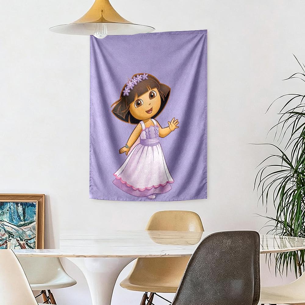 Dora Explorer Wall Decor Tapestry Art For Pet Memorial Birthdaywedding Party Backdrop Family Gift