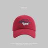Versatile cute puppy embroidered baseball cap female retro spring and summer casual sunshade soft top shows face small cap