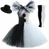 Terrifier Art The Clown Costume Girl Black White Fancy Tutu Dress Horror Joker Dress for Kids Halloween Carnival Party Costumes