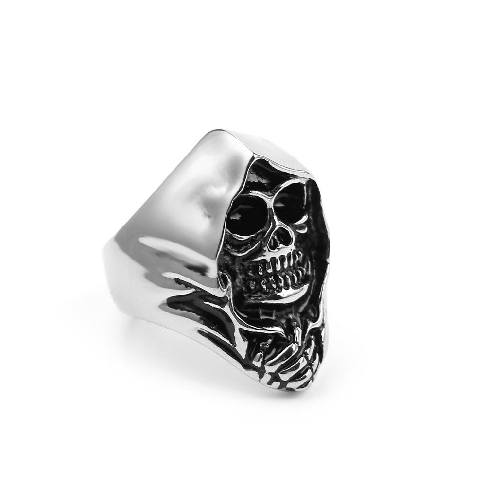 Hip Hop Punk Style Grotto Face Halloween Rings for Men and Women