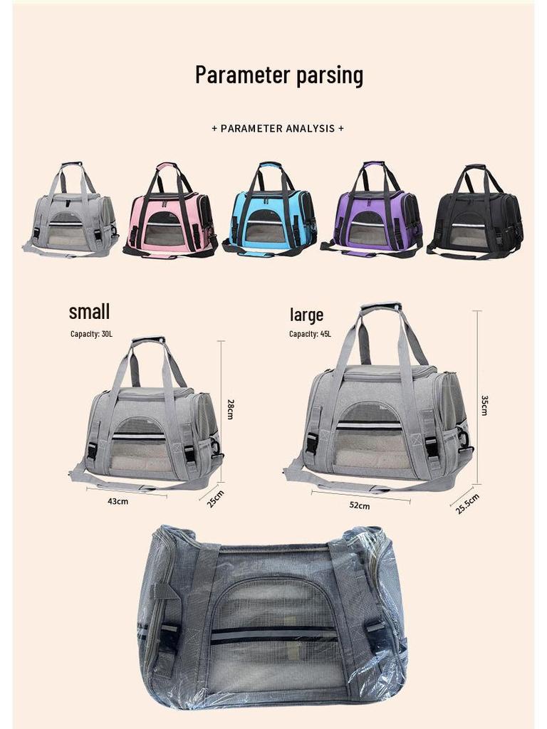Foldable Breathable Pet Carrier: Large Capacity, Portable Bag for Small Cats - Ideal for Outdoor and Car Travel