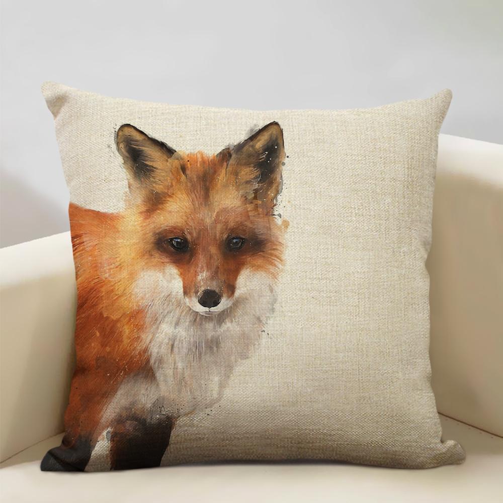 Портрет животного Медведь Лев Тигр Олень Наволочка Декор дома Льняная наволочка 45x45см Наволочка для диванной подушки Детский подарок