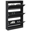 VidaXL Shoe Cabinet Black 80x21x125.5 Cm Engineered Wood 839925