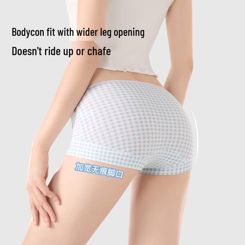 SecretWorld Women's Seamless Antibacterial Cotton Boxer Briefs