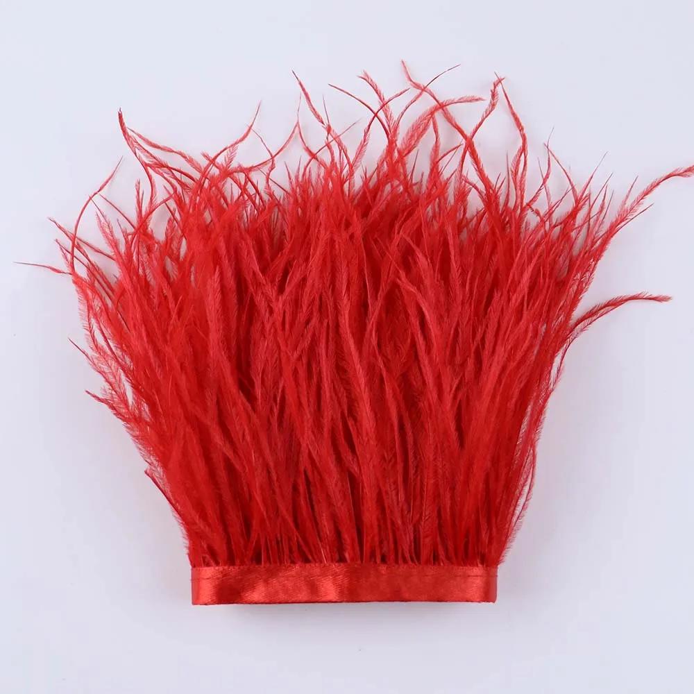 Feather53 Цветная лента с отделкой из страусиных перьев 10-15 см 1 м для поделок, свадебных платьев, карнавальных костюмов, домашнего декора, швейных принадлежностей