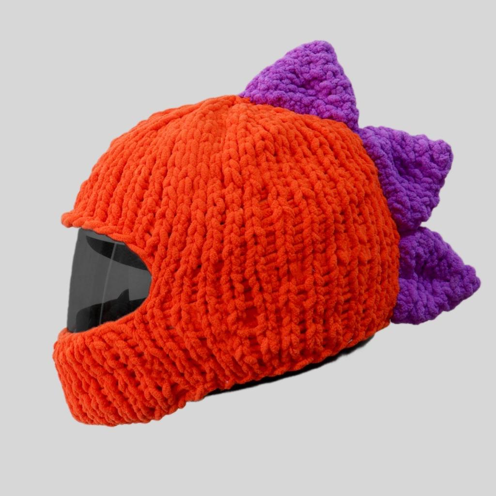 Green frog helmet cover outdoor cycling headgear plush knitted ski hat couple street full helmet cover