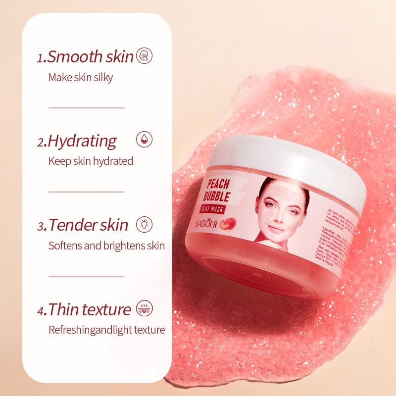 Cucumber and Peach Bubble Mask Mud Deep Cleansing Pores Anti-Wrinkle Mask Skin Care Products