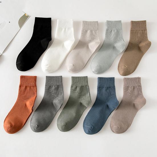 1 пара хлопковых носков унисекс средней длины без запаха, однотонные, высокая эластичность, противоскользящие, дышащие, мягкие
