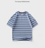 Летние детские свободные полосатые футболки с коротким рукавом