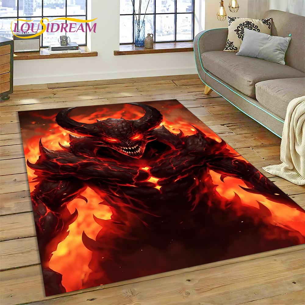 Gothic Horror Monsters Demon Ghost Carpet Rug for Bedroom Living Room Home Sofa Decoration,Children Game Large Decor Floor Mat