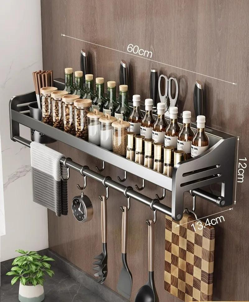 Multifunctional Storage Rack Cutting Board Holder Wall Spice Rack Utensils  for Kitchen Seasoning Rack Spoon Holder Organize