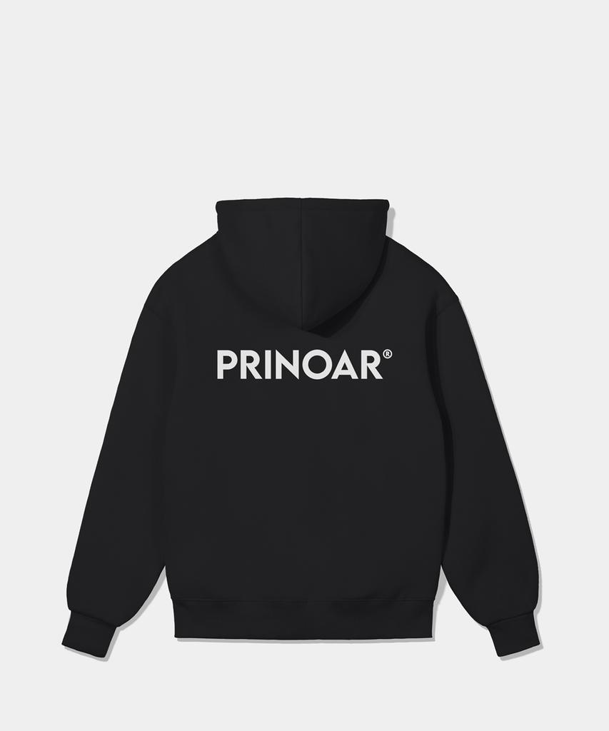Prinoar [С флисовой подкладкой] Толстовка на молнии с логотипом - Черная