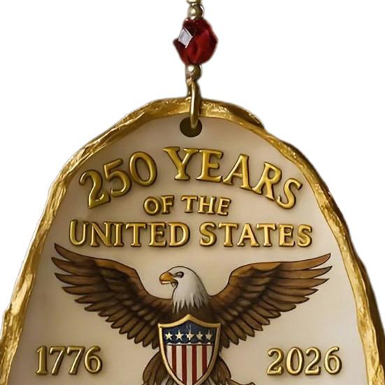 250 Years of United States Oyster Ornament Patriotic US 250th Anniversary Hanging Oyster Shell Decoration Christmas Holiday Party Pendant