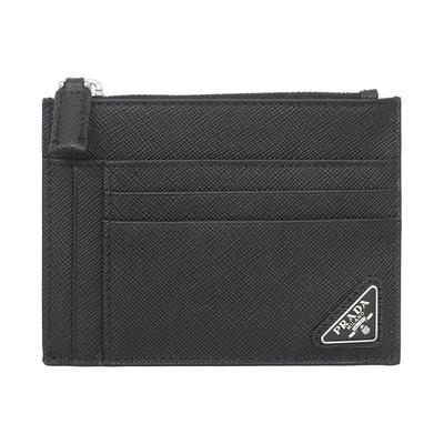 Аксессуары 2MC067 QHH Nero Saffiano Треугольный футляр для карт и монет [Prada] (Дело карты) Мужские Женские [Бренд] [Товар]