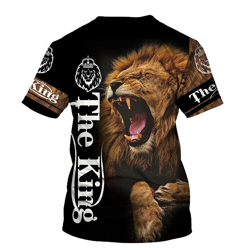 Lion King Printed Men's T-shirt 3d Printed Summer New Crew Neck Short Sleeve T-shirt Top Trend Style Men's Clothing Fashion Casual T-shirt