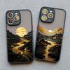 INS Горный речной пейзаж Закат Чехол для телефона Для iPhone 11 12 13 14 15 16 Pro Max Plus Mini XR X XS 7 8 Plus Ударопрочный чехол