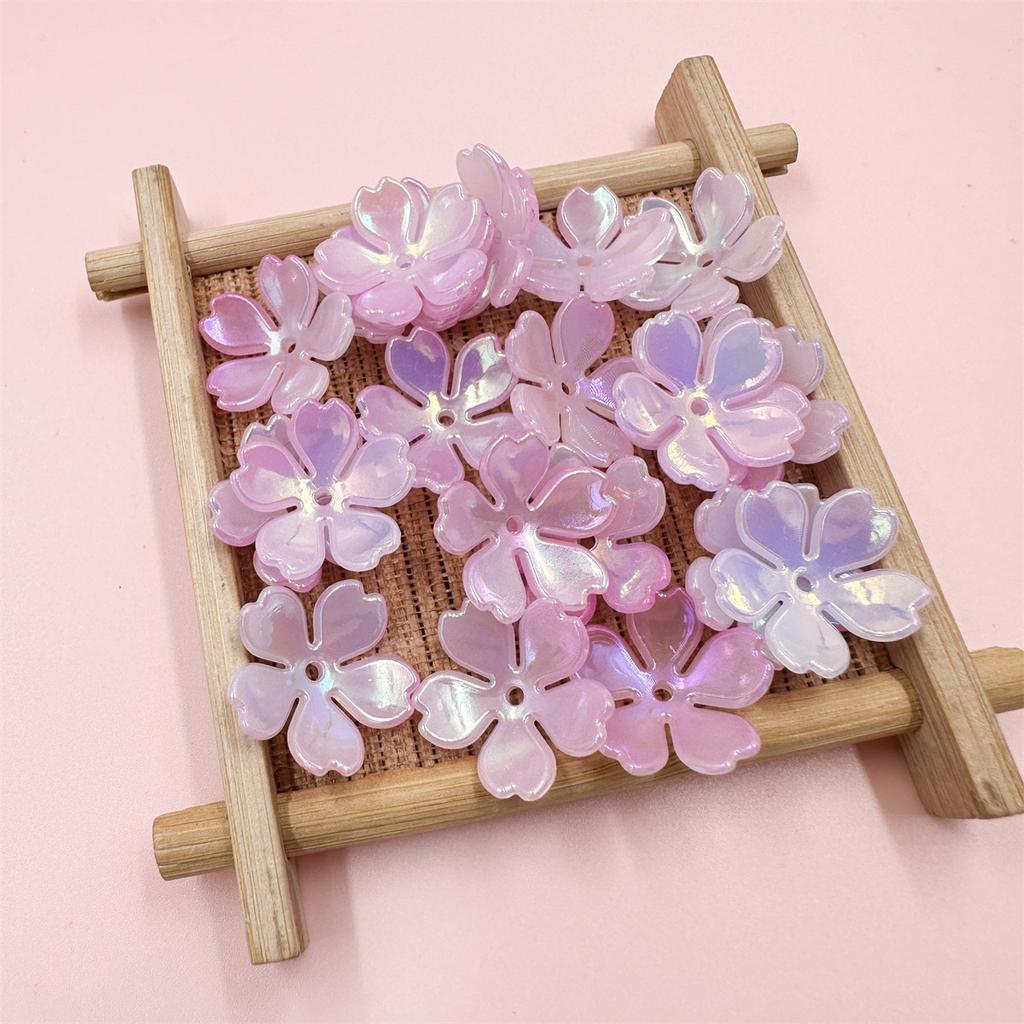 Creative 20Pcs DIY Findings Beading Neclace Bracelet Loose Beads Acrylic Colorful Flowers Handcrafted for Jewelry Making