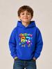 New Autumn/Winter Christmas Boys' Rainbow Pattern Cartoon Hoodie "SIX SEVEN 67" - Trendy Streetwear