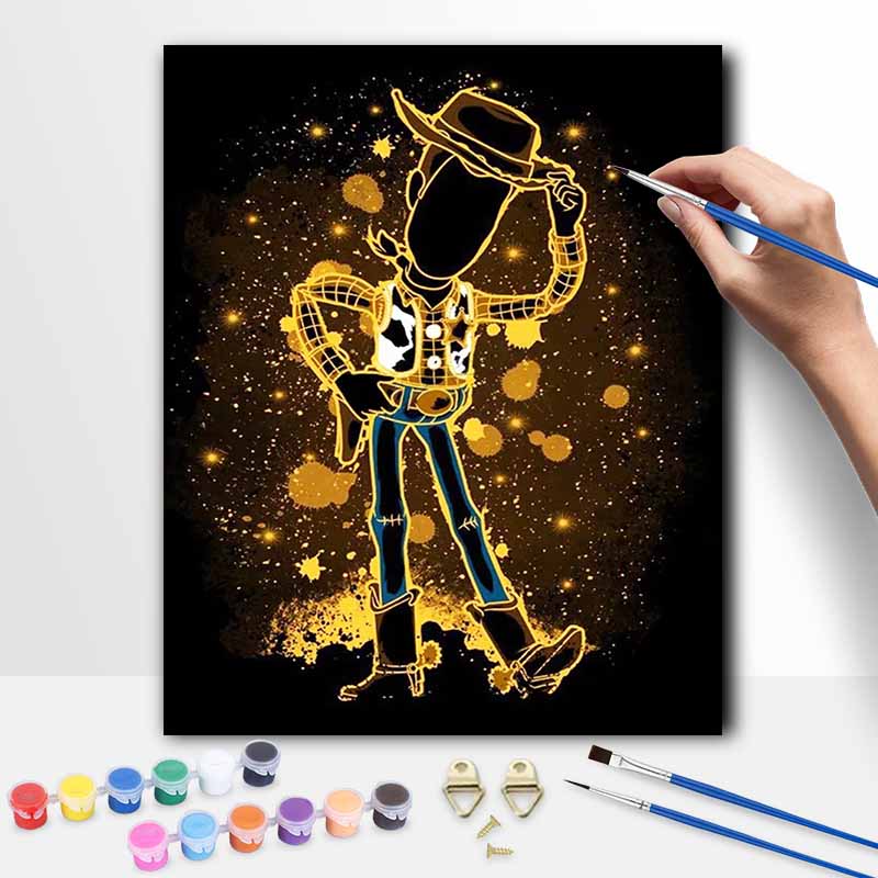 Disney Cowboy Woody oil paint by numbers painting kit handmade diy home decor gifts wall art decoration canvas craft modern art design