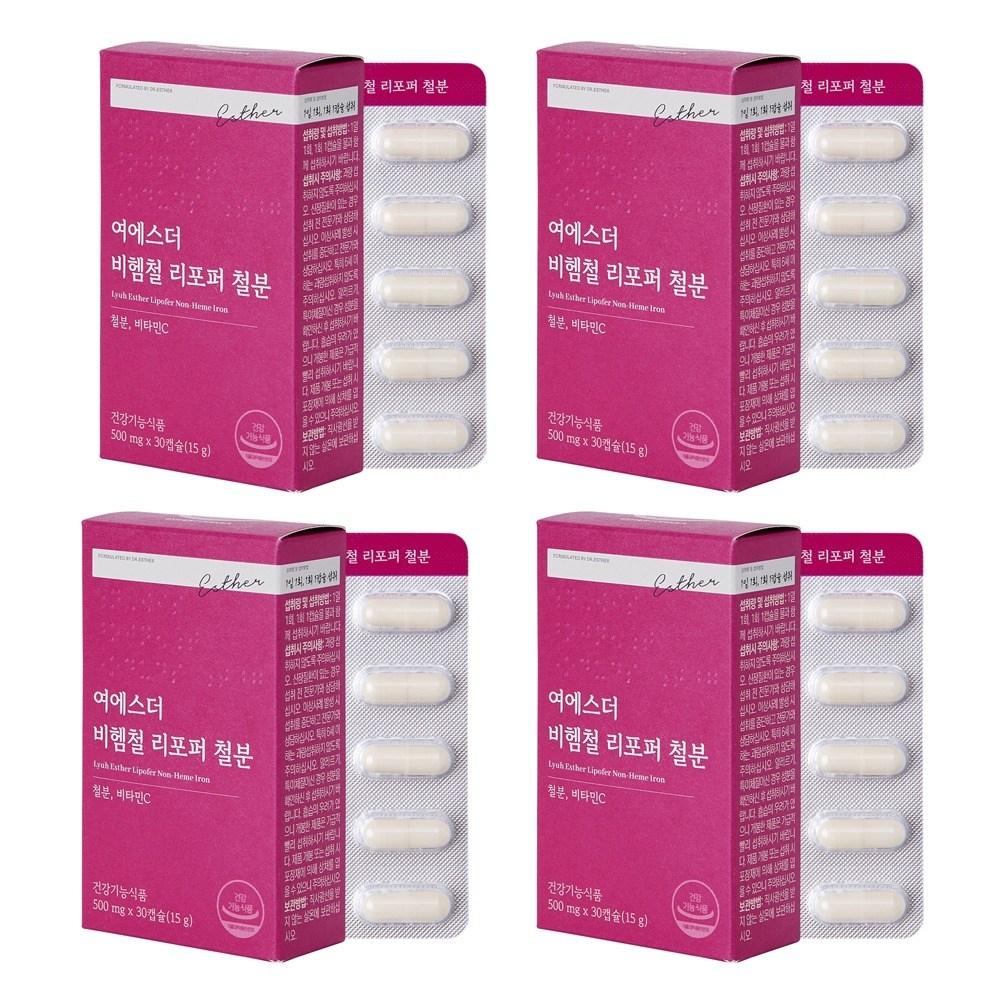 Esther Formula Yeo Esther Non-heme Iron Lipoper Iron 15g 30 Tablets 4 pcs
