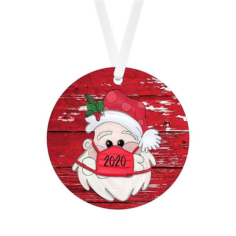 Очаровательное подвесное украшение на елку 2020 года, круглое деревянное украшение для воспоминаний о карантине