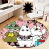 Moomin Printed Round Rug Carpet Chair Rug Area Rug Entryway Doormats,for Office Chair Living Room Bedroom Kitchen Room.