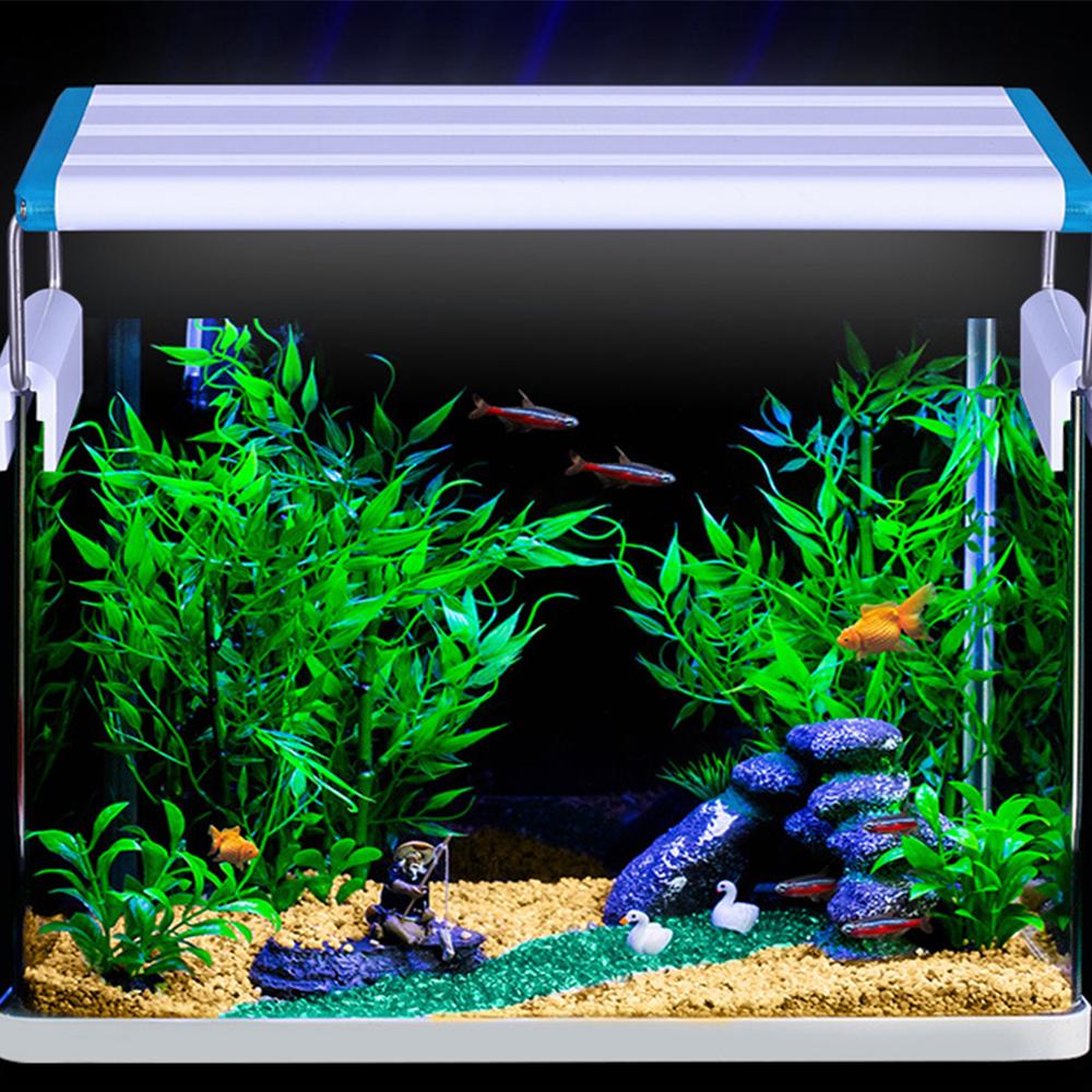 Светодиодный светильник для аквариума, 48 см/18,9 дюйма, светильник для аквариума, 5,12 дюйма, выдвижные кронштейны, белые синие светодиоды для