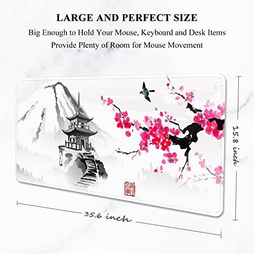 Fuji Sakura model extended large table mat 400 * 800 * 3mm thickened rubber edge locking multi-function mouse and keyboard pad