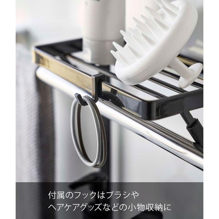 [Yamazaki] Towel Rack Upper Shelf 2-Tier Black Approx. W18 x D12.5 x H34cm Tower Simple Installation 6626