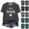 Женская мода повседневная с заниженной линией плеча короткая St. Футболка с круглым вырезом и принтом ко Дню Святого Патрика