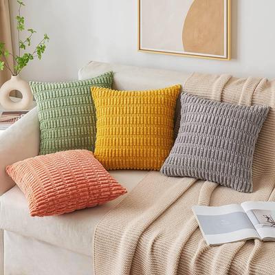 New Stripe Corduroy Pillow Cover Autumn Winter Hot Sale Solid Simple Sofa Cushion Decorative Throw Pillow Case