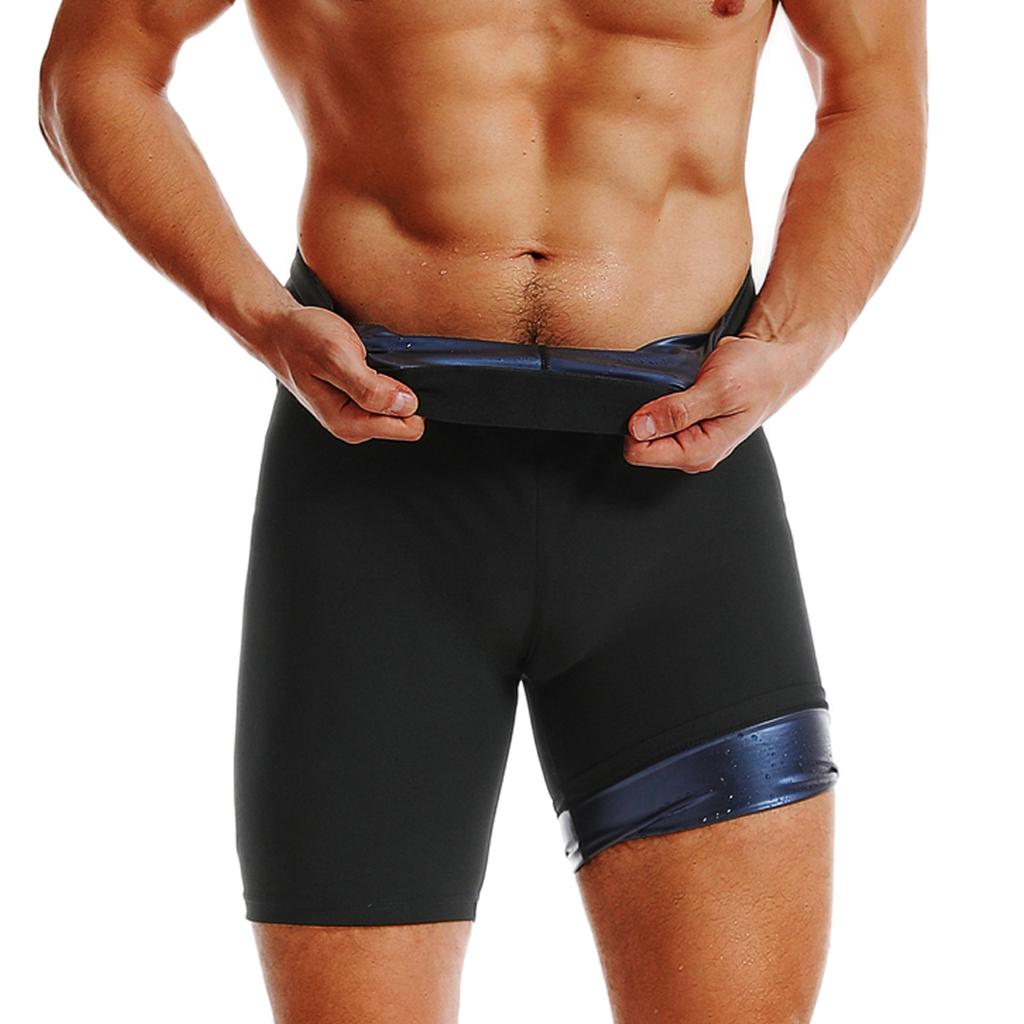 Мужские шорты для пота в сауне, горячие термолеггинсы, шорты для контроля живота, шорты для тренажерного зала и фитнеса, корректирующее белье, костюм для сауны, формирователь тела, нижнее белье для похудения