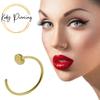 KODY PIERCING 9K Gold Flat End Open Hoop Nose Ring - Quality Piercing