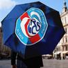 Racing Club Strasbourg Crest Automatic Folding Umbrella - 8-Rib Travel Umbrella with Auto Open/Close & Portable Gifts for holidays or birthdays