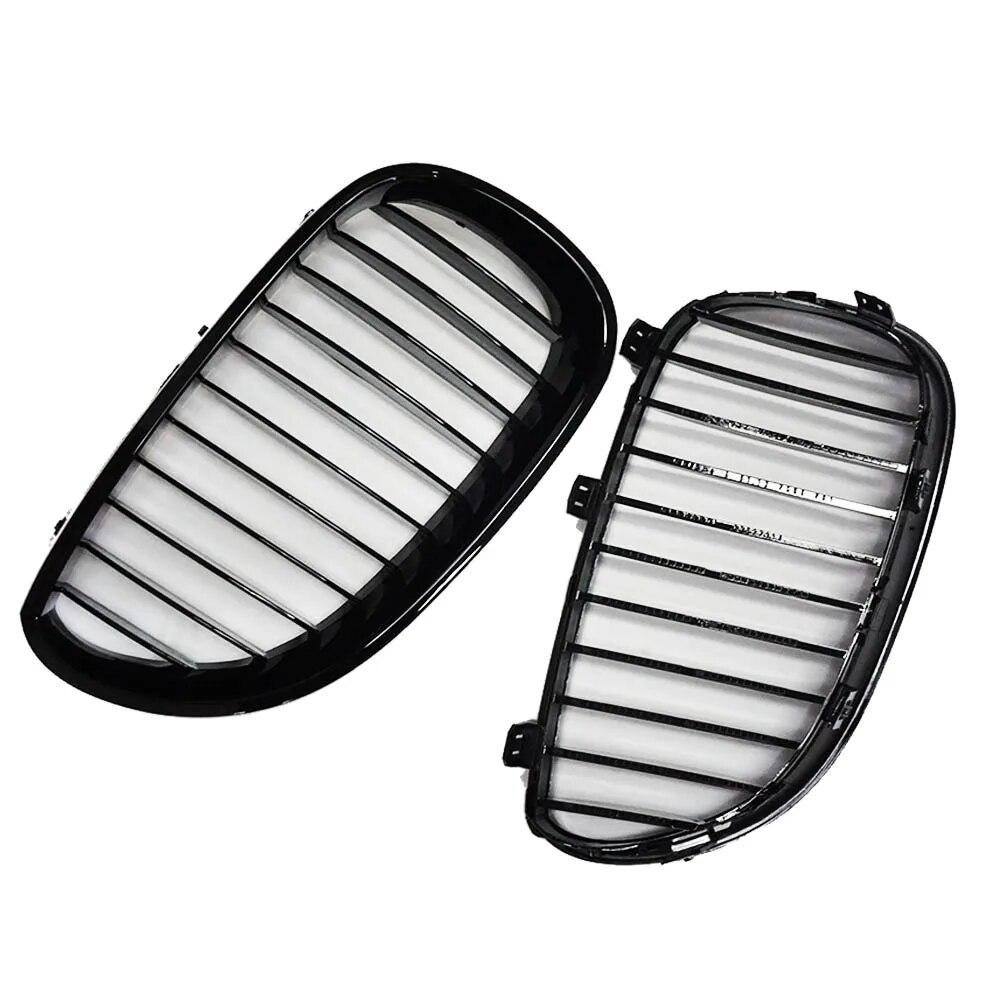 2PCS Front Kidney Racing Grille for BMW E60 E61 M5 Series 2003-2010 Single Line Modification Sport Grilles Hood Grill Car Stying