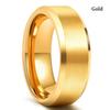 8MM Black Stainless Steel Men's Wedding Steel Rings Black Blue Red Gold Groove Beveled Edge Black Brushed Rings Men Wedding Band