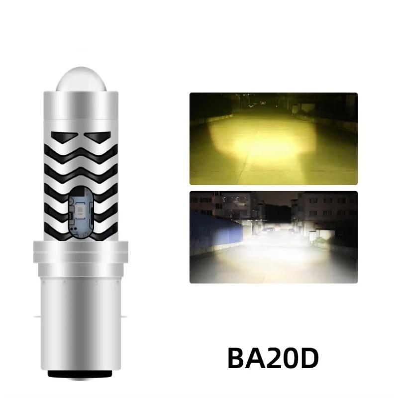 1 шт. H4 светодиодные двухцветные лампы для фар мотоцикла BA20D S2 P15D H6 6000K дальний/ближний свет 12 В мото противотуманные фары скутер ATV аксессуары