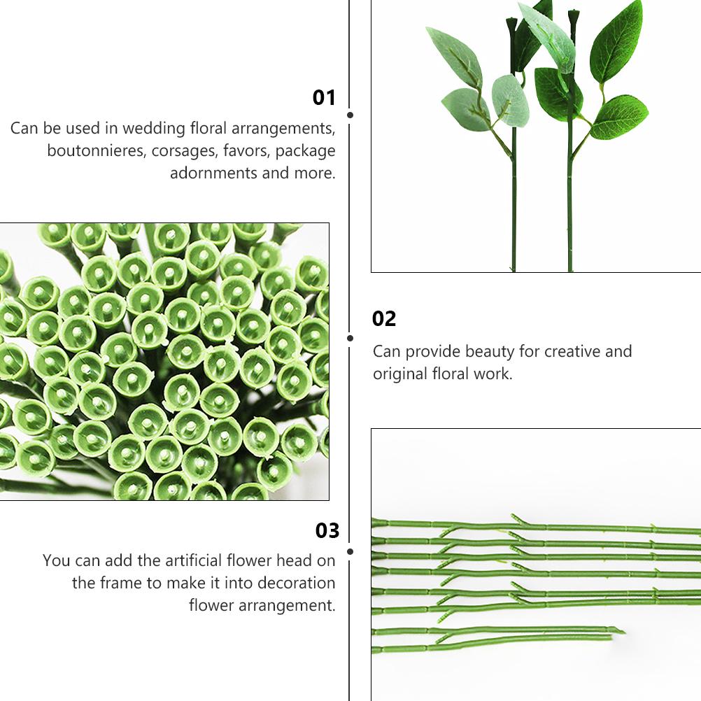 40 шт. стеблей роз из высококачественного материала, цветочные стебли, зеленая цветочная проволока, свадебные композиции, проволока ручной работы, поделки своими руками