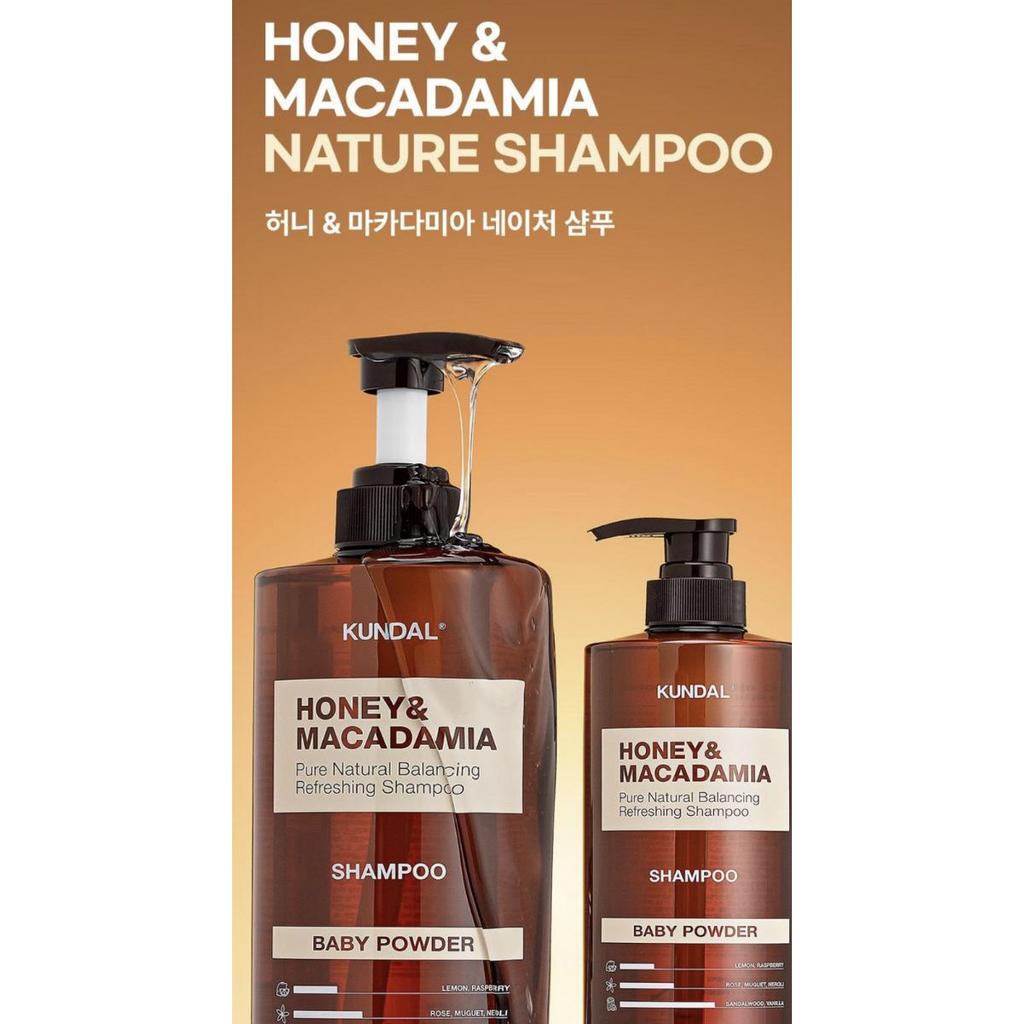 KUNDAL Набор Шампунь 500 мл + Кондиционер 500 мл Мед и Макадамия (4 варианта аромата)