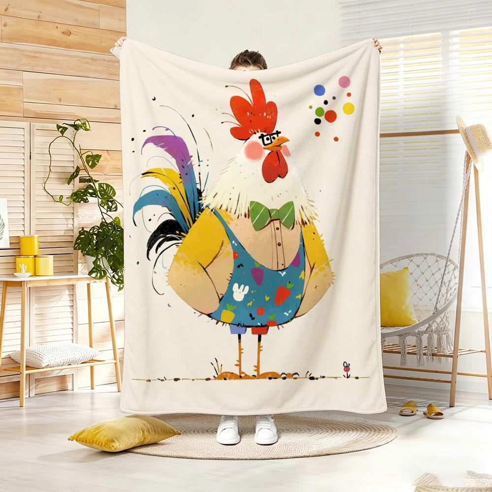 Painting Cartoon chick Throw Lightweight g Flannel Blanket Soft Skinfriendly for Summer Cooling