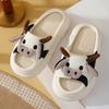 Non-slip Universal Indoor Home Cotton Linen Sandals Cute Cartoon Cow Linen Slippers Man Four Seasons