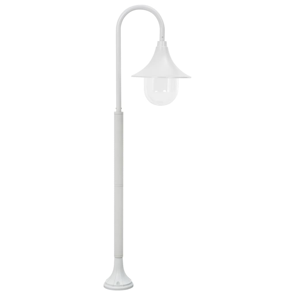vidaXL Garten-Pollerleuchte E27 120 cm Aluminium Weiß