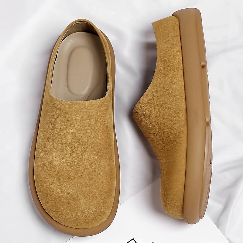 2025 Summer New Slippers Men's Korean Version Trendy Casual Lazy One Pedal Trendy Shoes Breathable Versatile Bag Head Half Drag