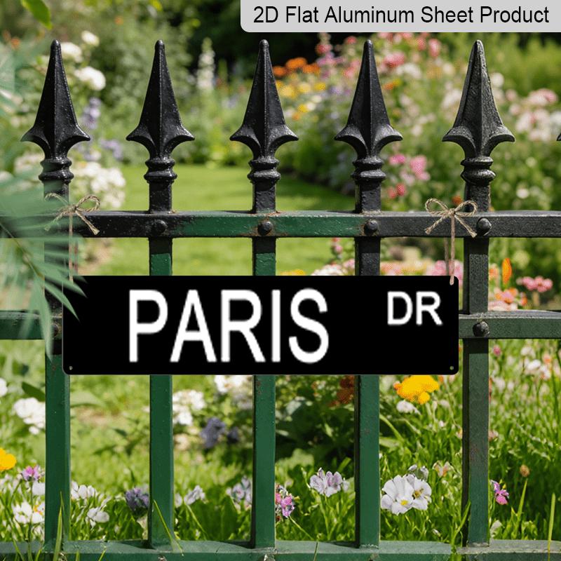 1 шт. Винтажная алюминиевая табличка "PARIS", 15,7×3,94 дюйма, Водонепроницаемый и пылезащитный настенный декор для дома, бара, кафе, паба, ресторана, Ретро Железное Арт-Постер для