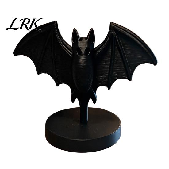Стабильное основание Летучая мышь Скульптура 3D-печать Готическая Черная Статуэтка с Круглым Основанием, Хэллоуин Коллекционная Фигурка Настольный Декор для Дома, Обеденного Стола